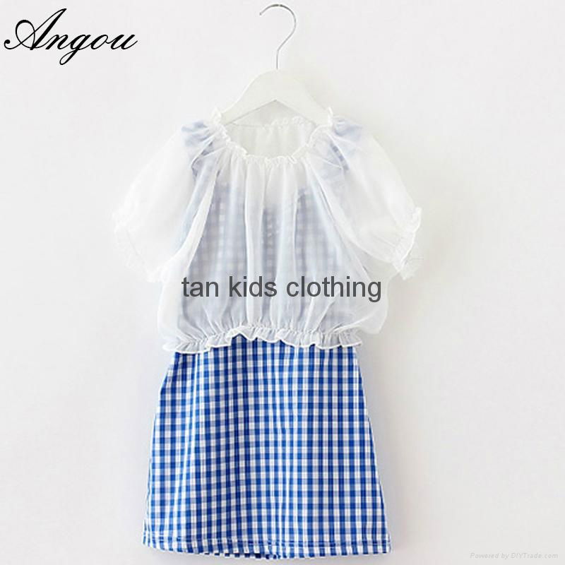 Angou Girl Dress Chiffon Children Summer Clothing Kids Dresses Princess dress