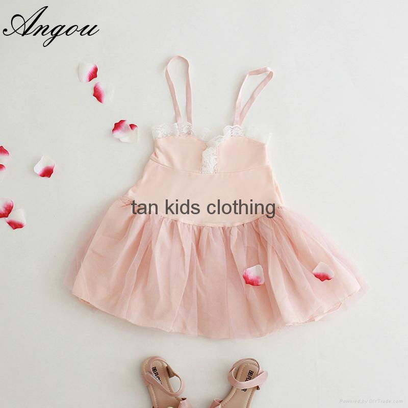 Angou New baby Girls slip dress Toddler Kids Clothes Sleeveless girl Tutu Dress 