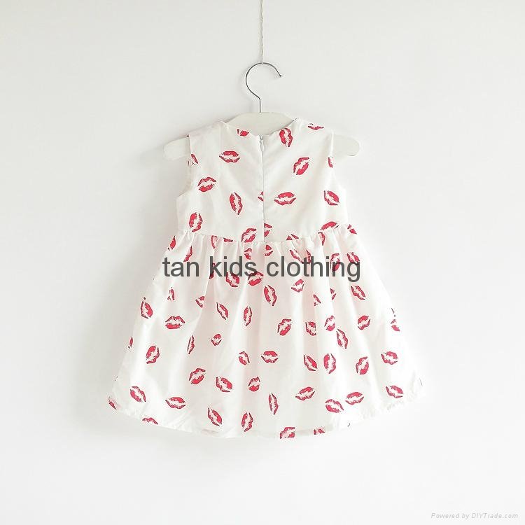 Angou New summer girls dress Fashion Printed Dress Baby Girls Dress Cotton 4