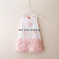 Angou summer girls dress children clothing sleeveless flower printed dress 2