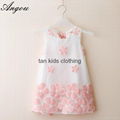 Angou summer girls dress children clothing sleeveless flower printed dress 1