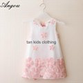 Angou summer girls dress children clothing sleeveless flower printed dress