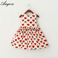 Angou Summer Girls Dress Tutu Princess Baby Dress Dot girl clothing Casual dress