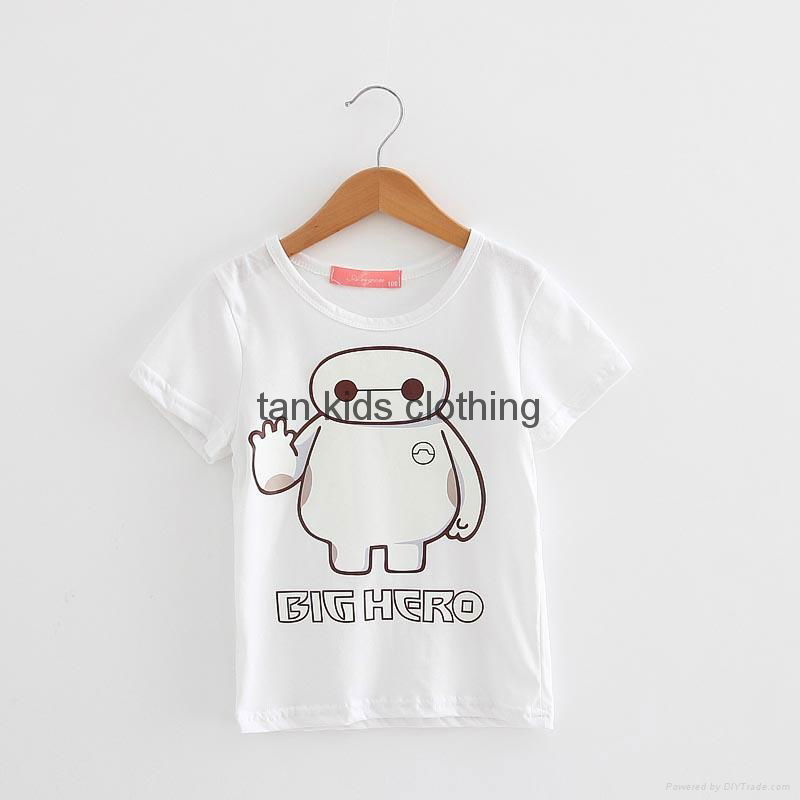 Angou Cotton Baby Girls&Boys Solid T-Shirts,High Quality Kids TOPS Big Hero  2