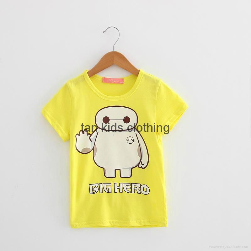 Angou Cotton Baby Girls&Boys Solid T-Shirts,High Quality Kids TOPS Big Hero  3