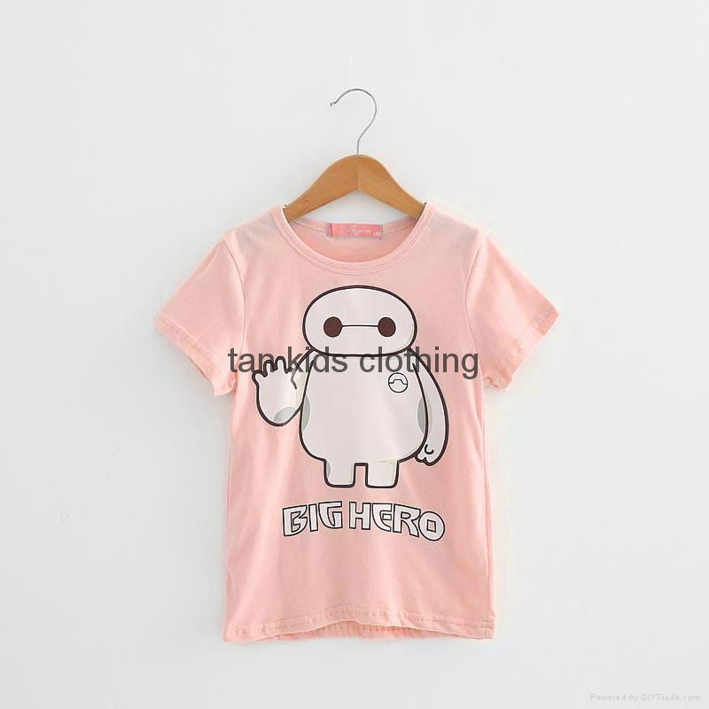 Angou Cotton Baby Girls&Boys Solid T-Shirts,High Quality Kids TOPS Big Hero  5