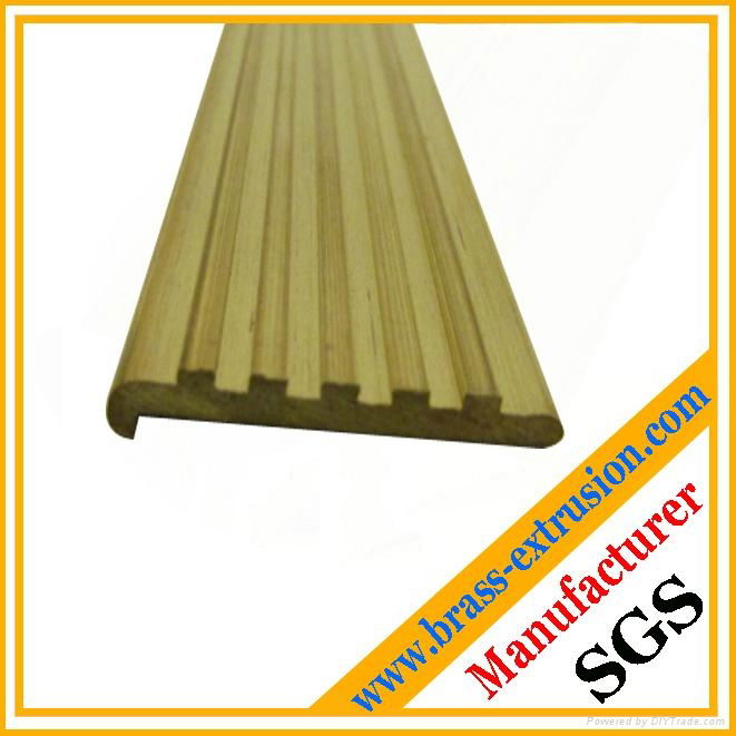 leaded copper alloy brass extrusion profiles of floor nosing