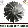 Investment vacuum casting superalloy turbine wheel