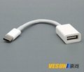 USB 3.1 Type C Male to USB 3.0 Female OTG Data Cable Adapter for Macbook 12  