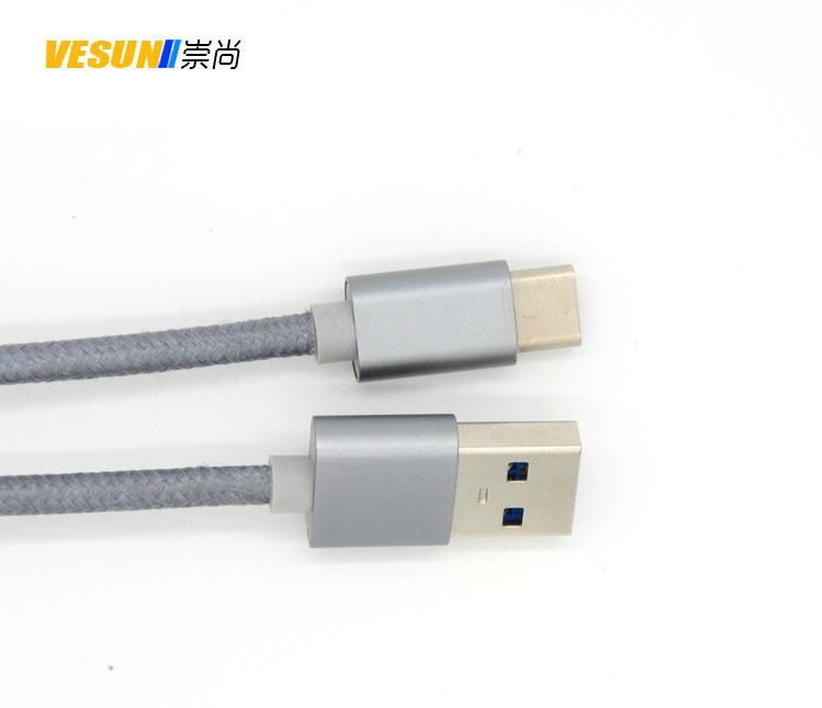 USB3.1 TYPE C转USB3.0A公数据线 金属铝壳+尼龙编织  3