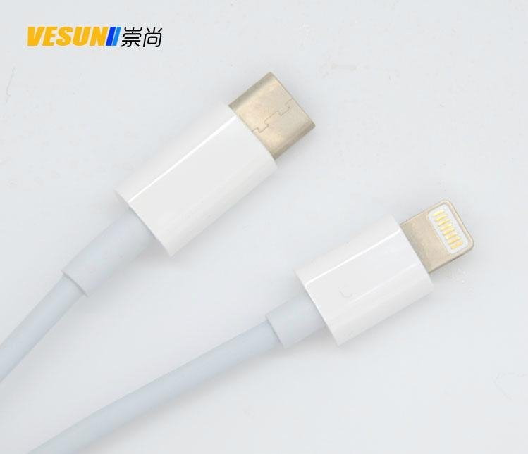  USB 3.1 Type C to 8 Pin Apple iPhone 6/6+/5/5S/5C Connector Charger Cable 3