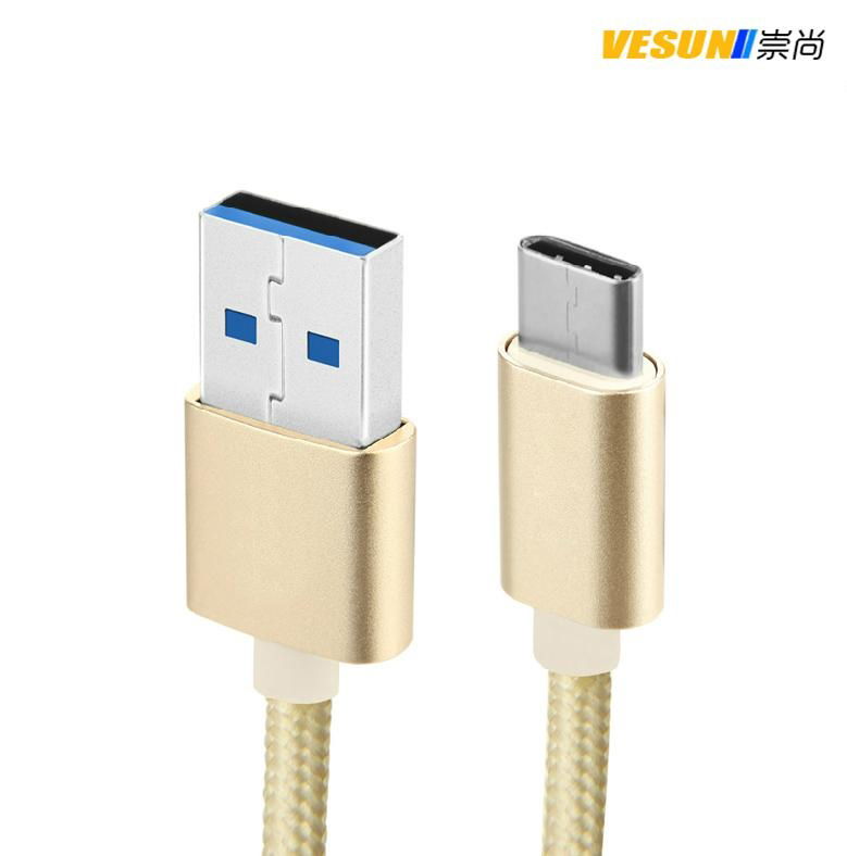 USB 3.1 Braided Type C Cable Fast Charging, USB-C to USB-A Cable 2
