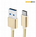 USB 3.1 Braided Type C Cable Fast Charging, USB-C to USB-A Cable 2