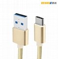 USB 3.1 Braided Type C Cable Fast Charging, USB-C to USB-A Cable