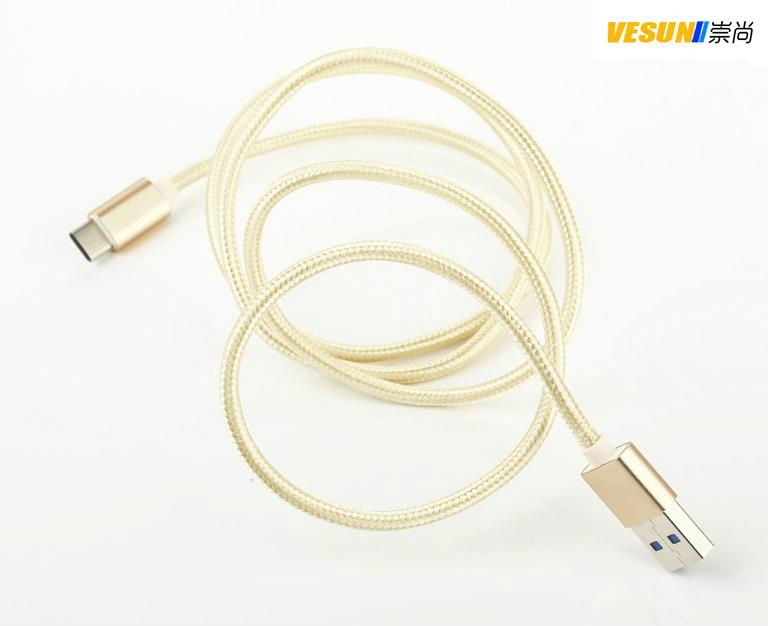 USB 3.1 Braided Type C Cable Fast Charging, USB-C to USB-A Cable