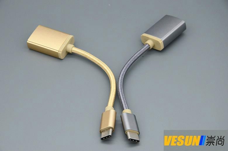 USB 3.1 Type C Male to USB 3.0 Female OTG Data Cable Adapter for Macbook 12  4