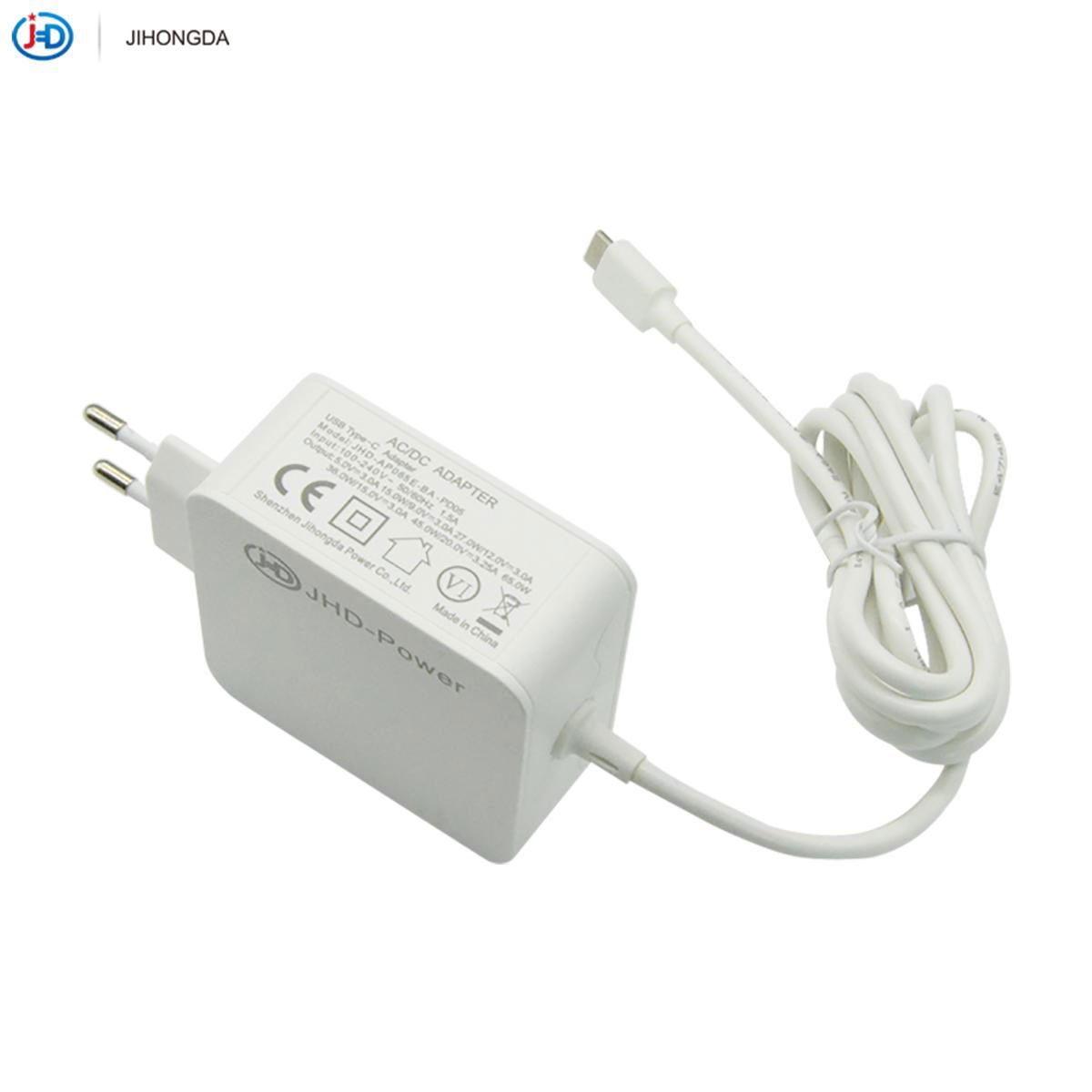 EU plug 65W TYPE-C PD Power Adapter with CE 5