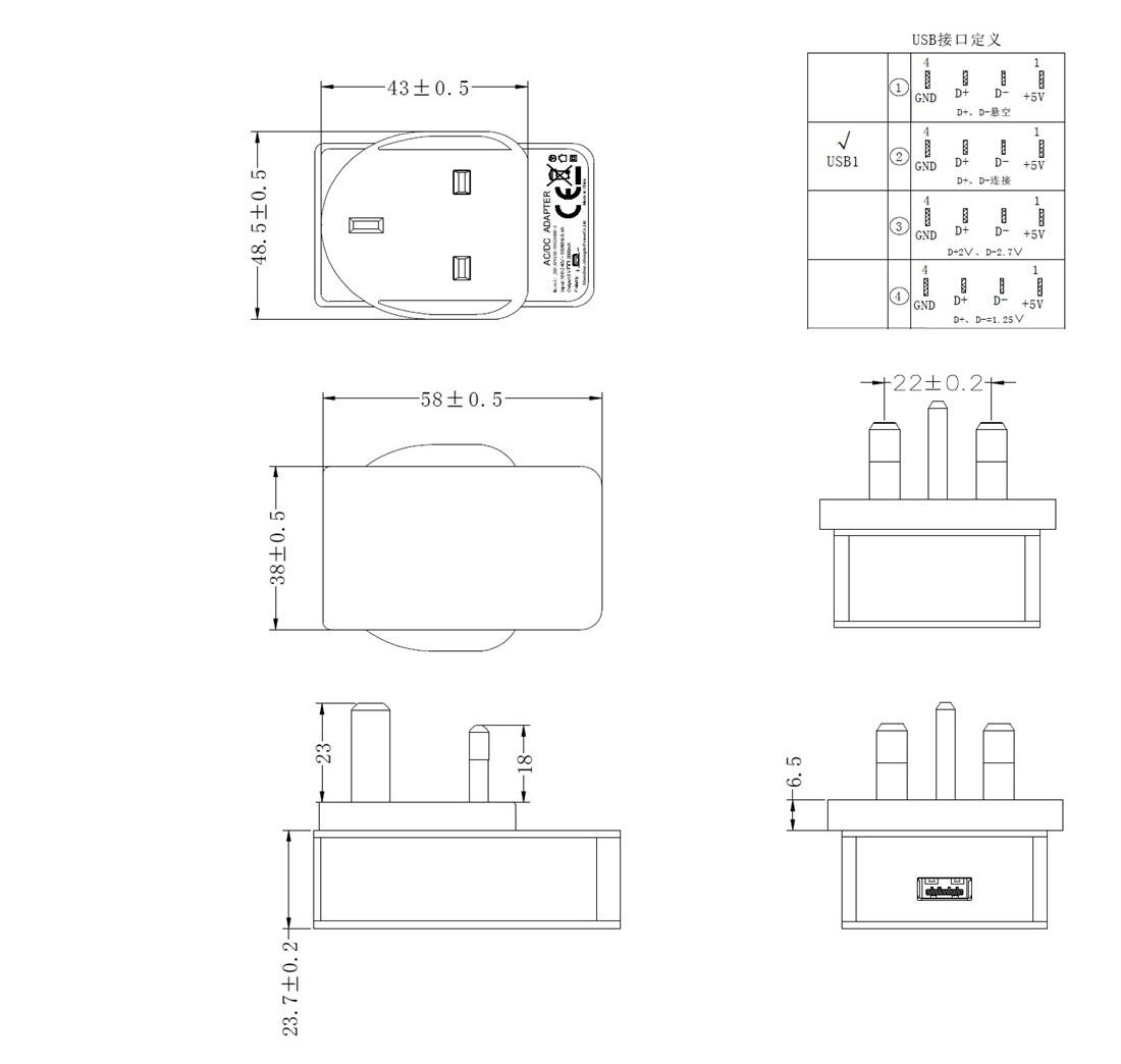 5V2A USB Charger with CE UKCA 5