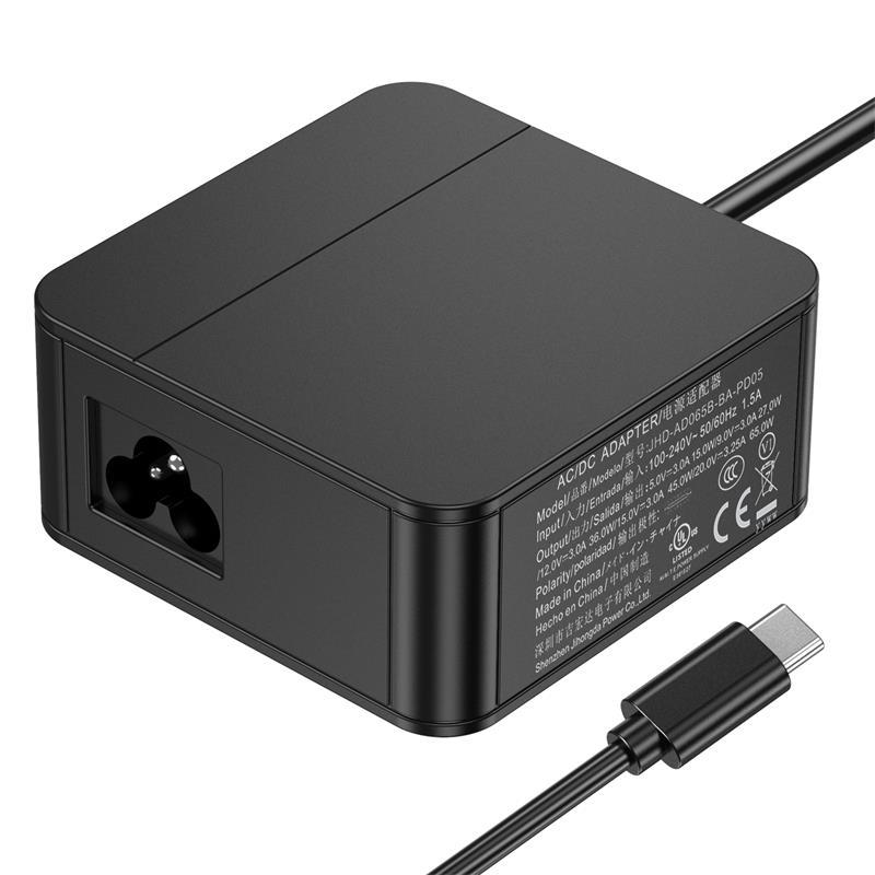 C6梅花尾3PIN插座桌面型65W USB-C充电适配器