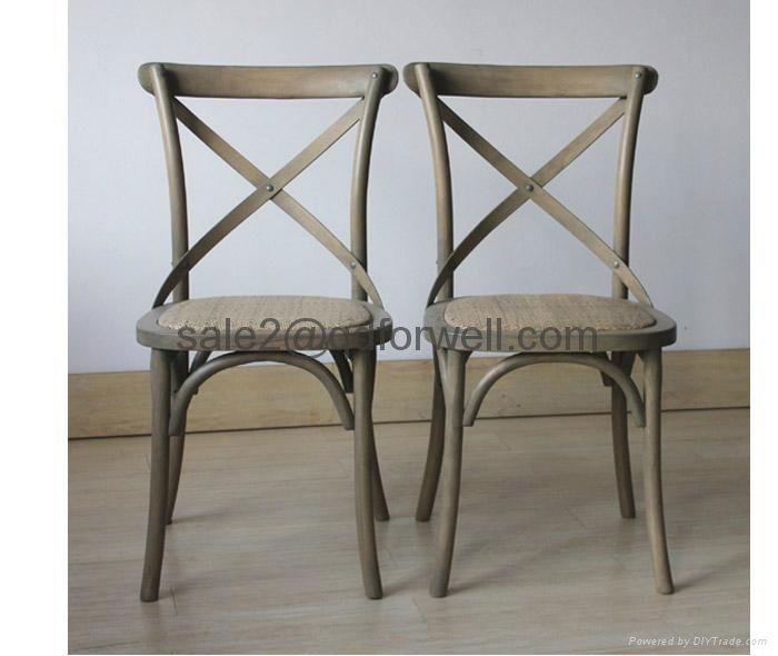 French style furniture wooden X chair 2