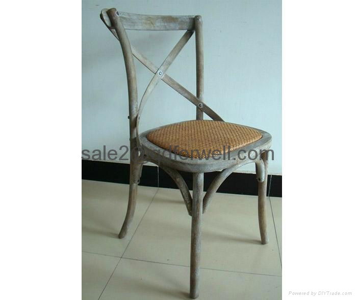 French style furniture wooden X chair 3