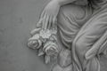 China White Marble Angel Headstone 2