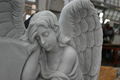 China White Marble Angel Headstone 4