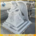 Hand Carved Grey Granite Angel of Grief Big Monument  2