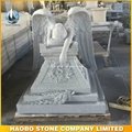 Hand Carved Grey Granite Angel of Grief Big Monument 
