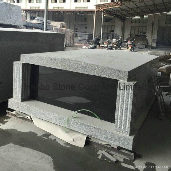 china grey granite two crypts mausoleum