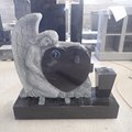 Black Granite Singel Angel Heart Headstone