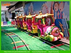 Deluxe electric rail train amusement kiddie rides hot sale