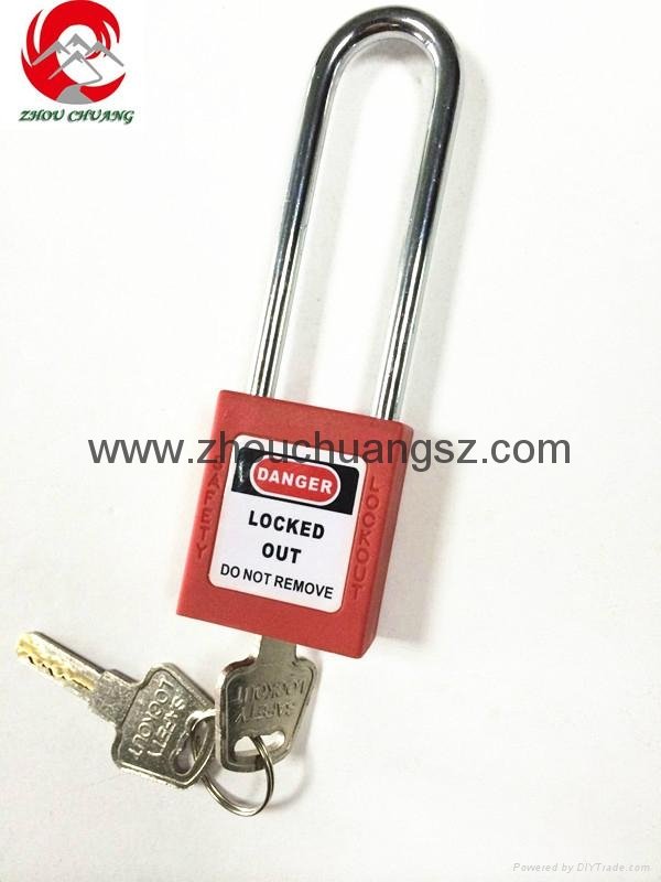 ZC-G21L Red stainless steel long shackle padlock  3