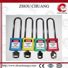 ZC-G21L Red stainless steel long shackle padlock 