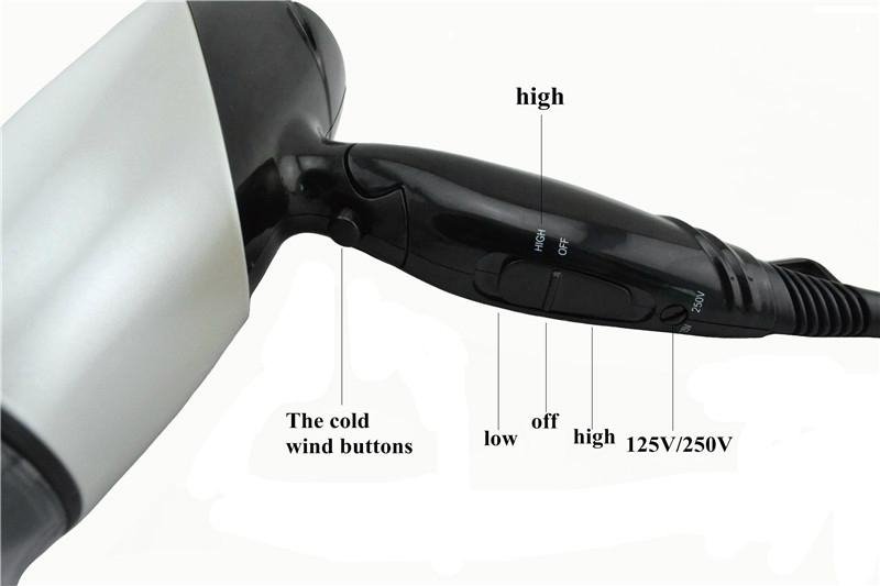 MHD New Turbo ionic DC motor foldable professional hair dryer hairdressing tools 4