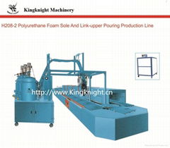 PU foam sole and link-upper pouring production line