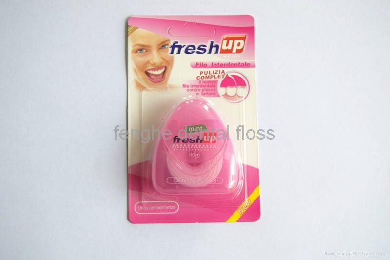 50m triangle shape mint flavor dental floss with FDA certifate 4