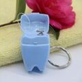 Lovely15m mint flavor tooth shape dental floss with keychain 1