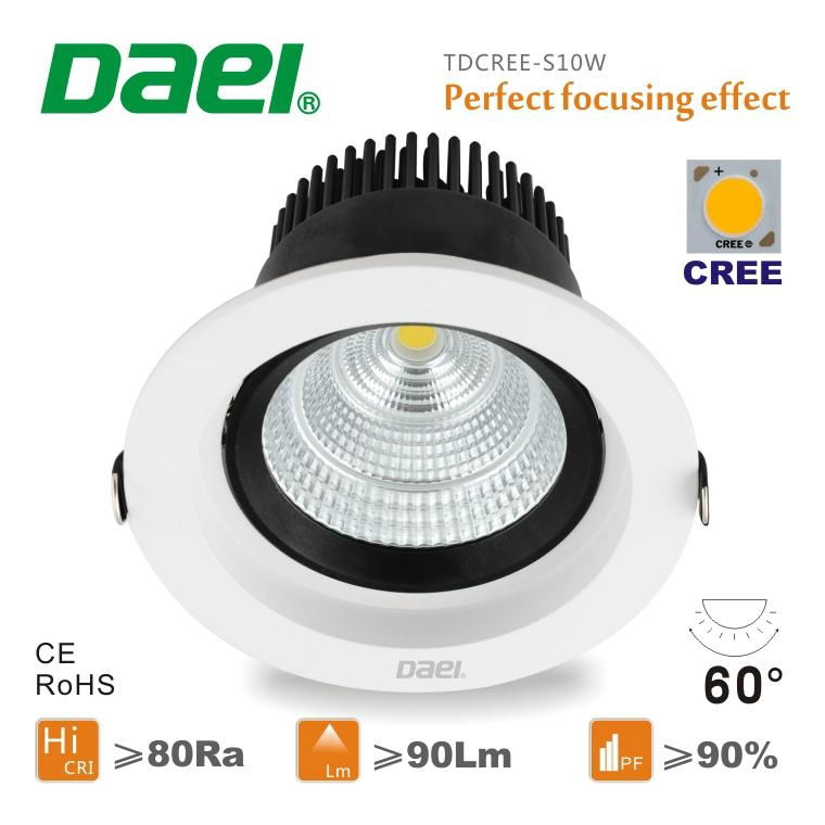 Daei 10w downlight COB ceiling downlight CREE CRI>80Ra CE&ROHS 5 years warranty