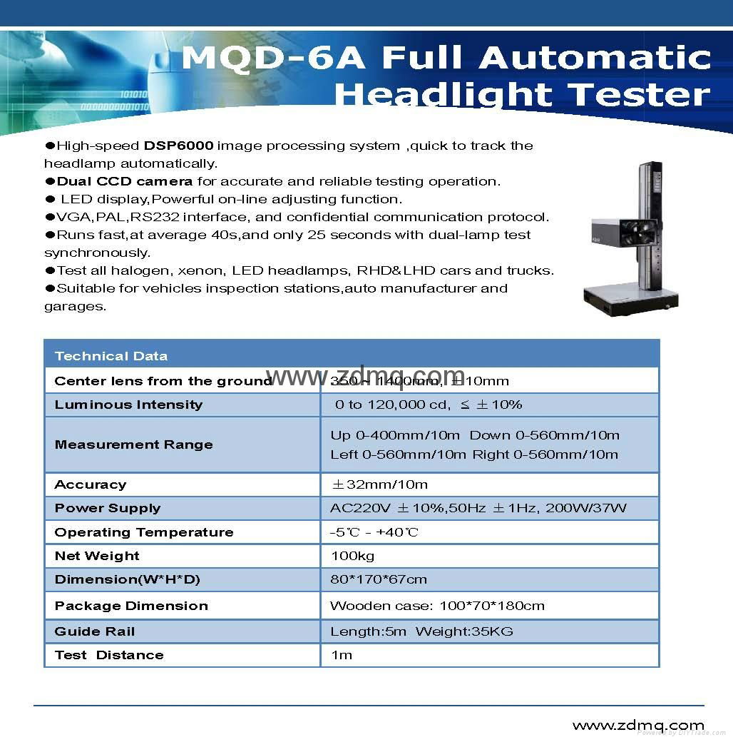 MQD-6A Automobile Testing Equipment Full automatic Headlight Tester 3