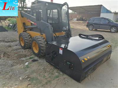 China skid steer bucket sweeper,pickup sweeper for skid loader 2