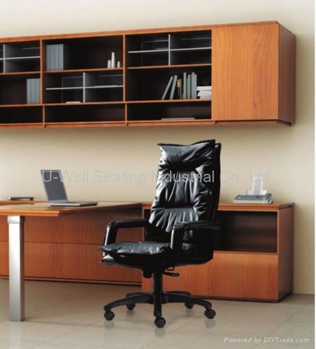 Office chairs High back black multifunction leather  2