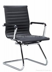 2015 Low back black leather conference guest visitor meeting chair manufacturer