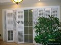 Bi-folding door folding panel plantation shutter white color window shutters