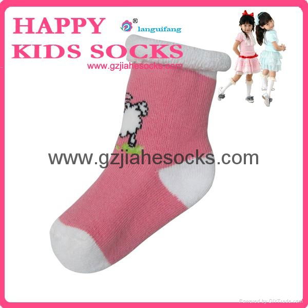 New Design Solid Color Anti-slip Knitting Socks Baby Slipper Socks