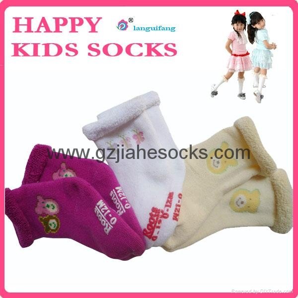 New Design Solid Color Anti-slip Knitting Socks Baby Slipper Socks 4