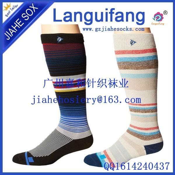 Stripe jacquard knee height football socks 5