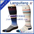 Stripe jacquard knee height football socks