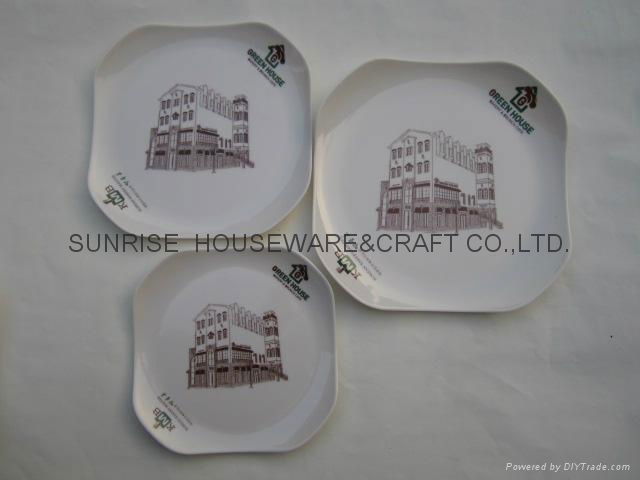 melamine square plate set