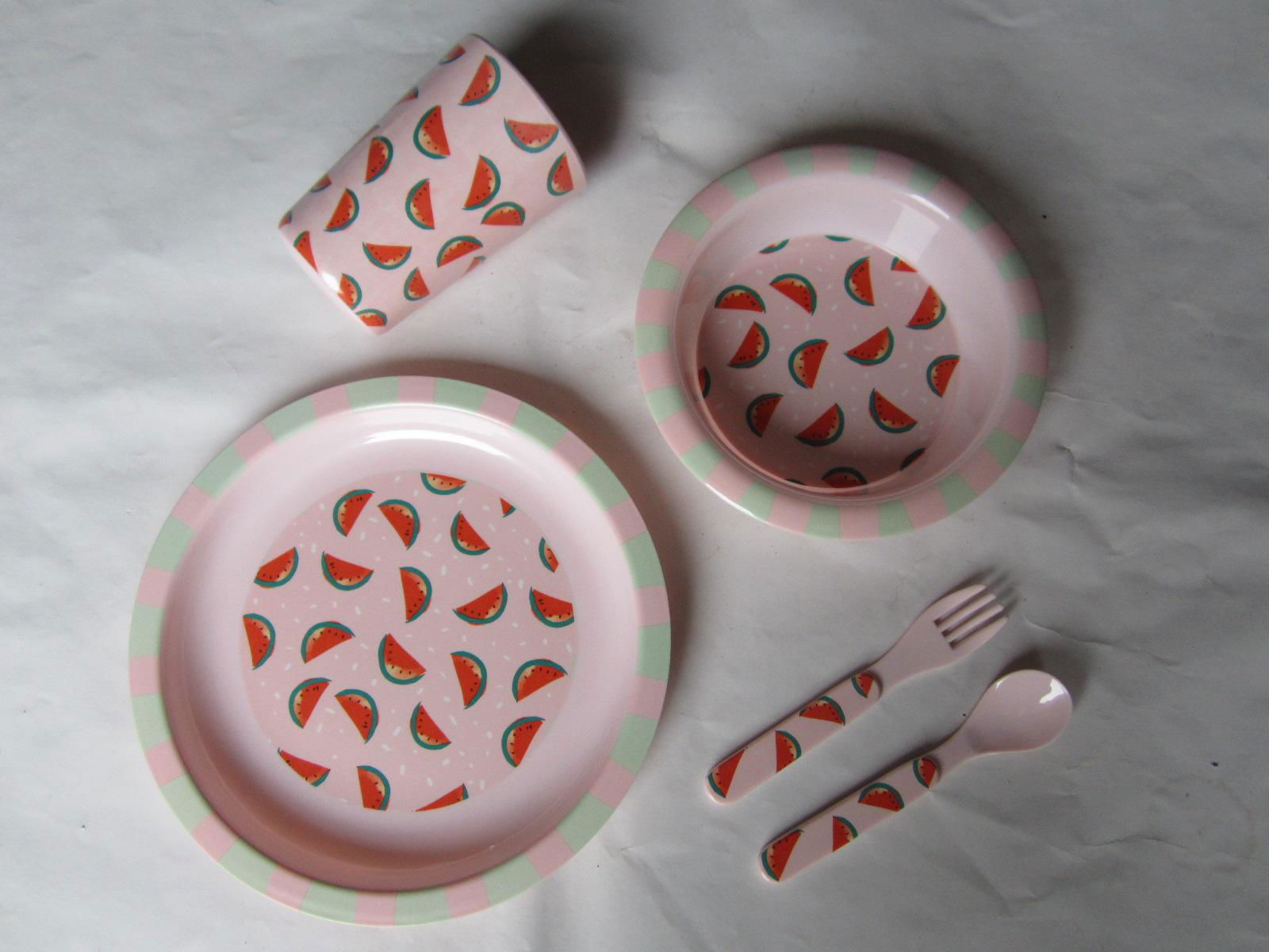 melamine kids dinner set 4